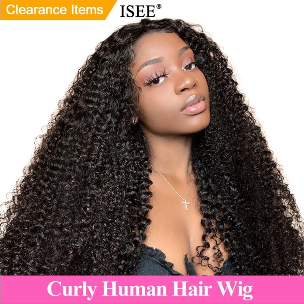 Kinky Curly Human Hair Wig With Pre Plucked 13*4
